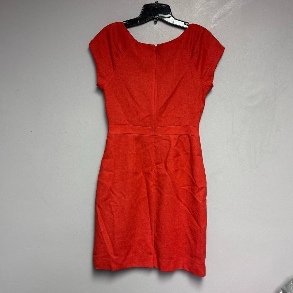 J Crew Crepe Origami Sheath wool dress size 2 red orange women’s - Picture 4 of 4